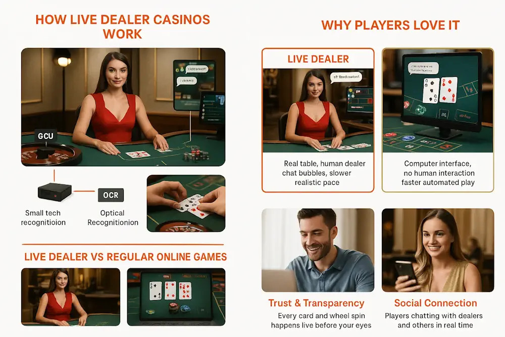 What Are Live Dealer Casinos? Infographic